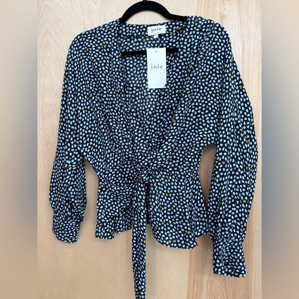 Joie Louise Faux Wrap Blouse in Navy. NWT, stunning design!! - Picture 7 of 14